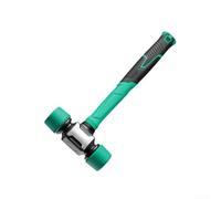 Mazo de goma verde con cabeza de hierro dúctil y agarre Tpr para instalación de suelos, carpintería, camping, resistente, no se rompe, herramienta de martillo de doble cara, 29,5 cm (27 mm)