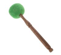 Mazo de Lana Cabeza Cuenco Tibetano Verde Madera