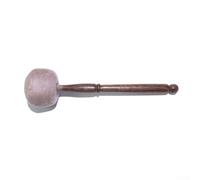 Mazo de madera con sonido para meditación tibetana, cabeza de algodón, mango liso, tallas S, M, L, yoga, oración, uso ritual (marrón L)