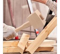 Mazo de madera de haya, martillo de carpintería envuelto en cuero para montaje de muebles de tallado de cincel, herramienta de mano sólida con agarre suave para golpear madera Ru