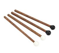 Mazo de percusión de goma, 4 mazos de acero para tambor de lengua, baqueta, pieza de instrumento musical de percusión, mango de madera de 6.5 pulgadas de largo