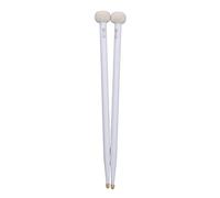 Mazo de tambor de 2 uds, baqueta de fieltro suave de varios colores, accesorio de banda de instrumento antideslizante para tambores (White)
