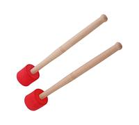 Mazo de Tambor de Espuma de Bajo, 2 Piezas Mazo de Tambor de Espuma de bajo Mango de Roble Cabeza de EVa Antideslizante Accesorios para Instrumentos de Percusin(Rojo