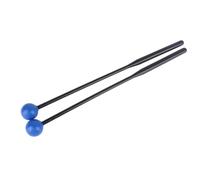 Mazos de Percusión de 2 Piezas, Mazos de Percusión de Batería de 12 Pulgadas con Cabeza de Goma y Mango para Xilófono, Glockenspiel, Marimba, Bell Chime (Black Rod Blue Head)