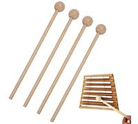 Mazos de Percusión Palos de Madera, Instrumento Mazos Palos, 4 pcs Baquetas de Percusión para Percusión Marimba Chime Xilófono Bloque de Madera Carillón