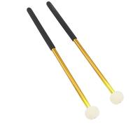 Mazos de Timbales de Aleación de Primera Calidad, Cabezal de Fieltro de Lana Suave con de Goma para Tambores de Marcha, Timbales y Platillos, 2 uds. (GOLD)