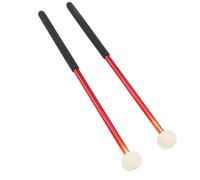 Mazos de Timbales de Aleación de Primera Calidad, Cabezal de Fieltro de Lana Suave con de Goma para Tambores de Marcha, Timbales y Platillos, 2 uds. (rojo duro)