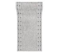 Mazovia Alfombra de Cocina - Efecto Sisal Alfombra Cocina - Alfombra Pelo Corto - Certificado Oeko-Tex - Alfombra para Cocina Balcón Terraza - In-& Outdoor - Cuidado fácil - Gris Plata 70x225 cm