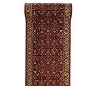 Mazovia Alfombra de Pasillo Larga - Alfombra Antideslizante Clásico - Pelo Corto - Alfombras de Pasillo por Metros - Alfombras para Pasillos Largos - Marrón Rojo - 67 x 500 cm