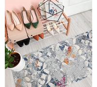 Mazovia Alfombra de Pasillo Larga - Design Moderno Resumen Pelo Corto - Alfombras de Pasillo por Metros - Alfombras para Pasillos Largos - Moqueta por Metros - Gris - 80x350 cm