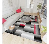 Mazovia Alfombra Modern de Salón Grande de Pelo Corto - Alfombras Salón - Alfombras de Habitación de Matrimonio, Dormitorio y Comedor - Gris Rojo 200 x 250 cm