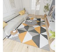 Mazovia Alfombra Modern de Salón Grande de Pelo Corto - Alfombras Salón - Alfombras de Habitación de Matrimonio, Dormitorio y Comedor - Gris Amarillo 200 x 200 cm