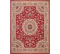 Mazovia Alfombra Moderna - Diseño Oriental de Salón Grande de Pelo Corto - Alfombras de Habitación de Matrimonio, Dormitorio y Comedor - Rojo 150 x 300 cm