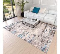 Mazovia Alfombra Moderna - Diseño Oriental Vintage de Salón Grande de Pelo Corto - Alfombras de Habitación de Matrimonio, Dormitorio y Comedor - Beis Azul Gris 120 x 170 cm