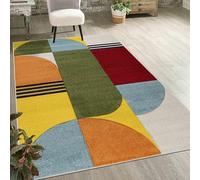 Mazovia Alfombra Moderna Geométrica - Pelo Bajo - Alfombra Suave Colorida para Sala de estar, Dormitorio, Comedor - Certificado ÖKO-TEX - Alfombra Colorida Patrón Geométrico 200 x 300 cm - Verde