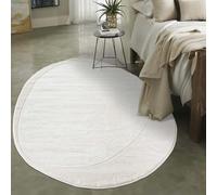 Mazovia Alfombra Moderna Irregular de Diseño Abstracto de Salón Grande de Pelo Corto - Alfombras de Habitación de Matrimonio, Dormitorio y Comedor - Beige - 140 x 200 cm