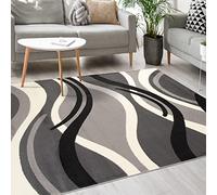 Mazovia Alfombra Moderna - Modern Alfombra de Salón Grande de Pelo Corto - Alfombras de Habitación de Matrimonio, Dormitorio y Comedor - Alfombras Salón - Gris 160 x 220 cm