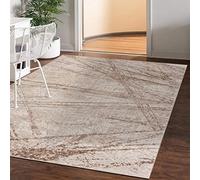 Mazovia Alfombra Moderno - Diseño Moderno de Salón Grande - Pelo Corto - Alfombras de Habitación de Matrimonio, Dormitorio y Comedor - Motivo Abstracto Vintage - Beige 200x300 cm