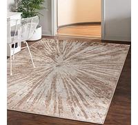 Mazovia Alfombra Moderno - Diseño Moderno de Salón Grande - Pelo Corto - Alfombras de Habitación de Matrimonio, Dormitorio y Comedor - Motivo Abstracto Vintage - Beige 240x330 cm