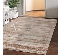Mazovia Alfombra Moderno - Diseño Moderno de Salón Grande - Pelo Corto - Alfombras de Habitación de Matrimonio, Dormitorio y Comedor - Motivo Abstracto Vintage - Beige 140x200 cm