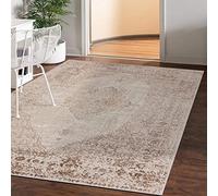 Mazovia Alfombra Moderno - Diseño Moderno de Salón Grande - Pelo Corto - Alfombras de Habitación de Matrimonio, Dormitorio y Comedor - Motivo Abstracto Vintage - Beige 160x230 cm