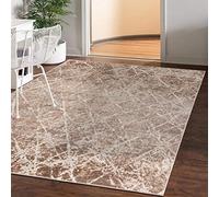 Mazovia Alfombra Moderno - Diseño Moderno de Salón Grande - Pelo Corto - Alfombras de Habitación de Matrimonio, Dormitorio y Comedor - Motivo Abstracto Vintage - Beige 160x230 cm