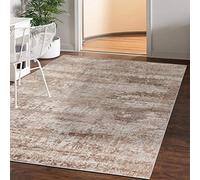 Mazovia Alfombra Moderno - Diseño Moderno de Salón Grande - Pelo Corto - Alfombras de Habitación de Matrimonio, Dormitorio y Comedor - Motivo Abstracto Vintage - Beige 80x150 cm