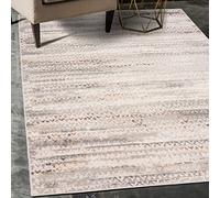 Mazovia Alfombra Moderno - Diseño Moderno de Salón Grande - Pelo Corto - Alfombras de Habitación de Matrimonio, Dormitorio y Comedor - Motivo Abstracto Vintage - Gris Beige 160x220 cm