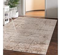 Mazovia Alfombra Moderno - Diseño Moderno de Salón Grande - Pelo Corto - Alfombras de Habitación de Matrimonio, Dormitorio y Comedor - Motivo Abstracto Vintage - Beige 140x200 cm