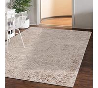 Mazovia Alfombra Moderno - Diseño Moderno de Salón Grande - Pelo Corto - Alfombras de Habitación de Matrimonio, Dormitorio y Comedor - Motivo Abstracto Vintage - Beige 160x230 cm