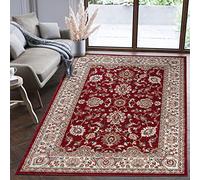 Mazovia Alfombra Oriental de Salón Grande - Pelo Corto - Para Habitación de Matrimonio, Dormitorio y Comedor - Motivo Oriental - Rojo - 80x150 cm