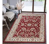Mazovia Alfombra Oriental de Salón Grande - Pelo Corto - Para Habitación de Matrimonio, Dormitorio y Comedor - Rojo - 60x100 cm