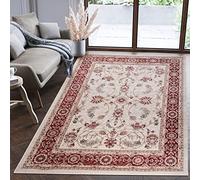Mazovia Alfombra Oriental - Diseño de Salón Grande - Pelo Corto - Alfombras de Habitación de Matrimonio, Dormitorio y Comedor - Motivo Oriental - Crema Rojo - 300x400 cm