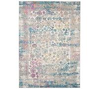 Mazovia Alfombra Oriental - Diseño Oriental Abstracto de Salón Grande de Pelo Corto - Alfombras de Habitación de Matrimonio, Dormitorio y Comedor - Turquesa Gris Multicolor 160x220cm