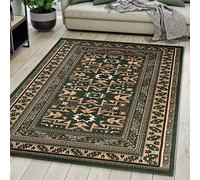 Mazovia Alfombra Oriental - Diseño Oriental de Salón Grande de Pelo Corto - Alfombras de Habitación de Matrimonio, Dormitorio y Comedor - Verde 200x300 cm