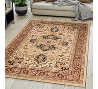 Mazovia Alfombra Oriental - Diseño Oriental de Salón Grande de Pelo Corto - Alfombras de Habitación de Matrimonio, Dormitorio y Comedor - Beis 120 x 170 cm
