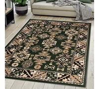 Mazovia Alfombra Oriental - Diseño Oriental de Salón Grande de Pelo Corto - Alfombras de Habitación de Matrimonio, Dormitorio y Comedor - Verde 160x230 cm