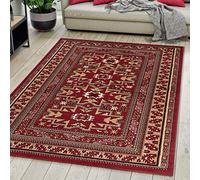 Mazovia Alfombra Oriental - Diseño Oriental de Salón Grande de Pelo Corto - Alfombras de Habitación de Matrimonio, Dormitorio y Comedor - Cimarrón Rojo Oscuro 160x230 cm