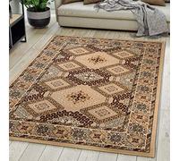 Mazovia Alfombra Oriental - Diseño Oriental de Salón Grande de Pelo Corto - Alfombras de Habitación de Matrimonio, Dormitorio y Comedor - Beis 200 x 300 cm