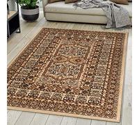 Mazovia Alfombra Oriental - Diseño Oriental de Salón Grande de Pelo Corto - Alfombras de Habitación de Matrimonio, Dormitorio y Comedor - Beis 120 x 170 cm