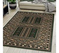 Mazovia Alfombra Oriental - Diseño Oriental de Salón Grande de Pelo Corto - Alfombras de Habitación de Matrimonio, Dormitorio y Comedor - Verde 200x300 cm