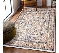 Mazovia Alfombra Oriental - Diseño Oriental de Salón Grande de Pelo Corto - Alfombras de Habitación de Matrimonio, Dormitorio y Comedor - Beige 80x150 cm