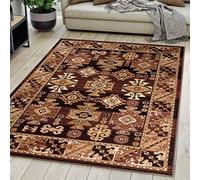 Mazovia Alfombra Oriental - Diseño Oriental de Salón Grande de Pelo Corto - Alfombras de Habitación de Matrimonio, Dormitorio y Comedor - Marrón 160x230 cm