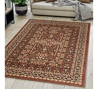 Mazovia Alfombra Oriental - Diseño Oriental de Salón Grande de Pelo Corto - Alfombras de Habitación de Matrimonio, Dormitorio y Comedor - Marrón 120x170 cm