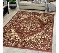 Mazovia Alfombra Oriental - Diseño Oriental de Salón Grande de Pelo Corto - Alfombras de Habitación de Matrimonio, Dormitorio y Comedor - Marrón 80x150 cm