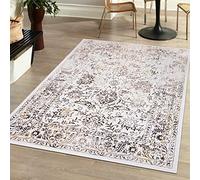 Mazovia Alfombra Oriental - Diseño Oriental de Salón Grande - Pelo Corto - Alfombras de Habitación de Matrimonio, Dormitorio y Comedor - Motivo Oriente Vintage - Crema Beige con Oro 160x230 cm