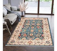 Mazovia Alfombra Oriental - Diseño Oriental de Salón Grande - Pelo Corto - Alfombras de Habitación de Matrimonio, Dormitorio y Comedor - Motivo Oriental - Azul - 200 x 305 cm