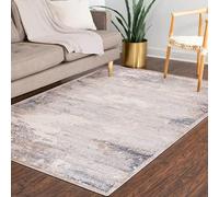 Mazovia Alfombra Salón 140x200cm Crema Antracita Abstracto Escandinavo | Alfombra para Dormitorio Comedor Oficina Beige Suave Antialérgico Suelo Radiante Fácil de Limpiar Apto para Mascotas Moderno