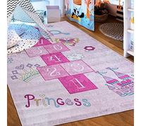 Mazovia Alfombra Salon - Lavable Alfombra Impresa - Alfombra Salon Pelo Corto - Alfombras de Habitacion - Antideslizante Alfombra Emma - Alfombra Bebe Tablero de Juego - Rosa Pink 120x170cm