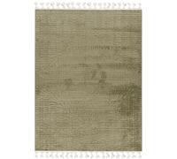 Mazovia Alfombra Verde Arcos Geométricos - Salón, Dormitorio, Comedor, Despacho - Pelo Medio Rectángulo Certificado Oeko-Tex® Retro - 140 x 200 cm